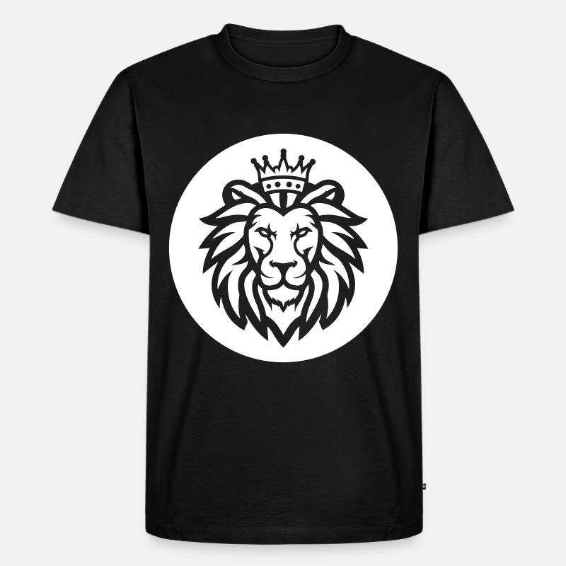 Löwe Krone Symbol - Männer Premium Bio T-Shirt - Schwarz