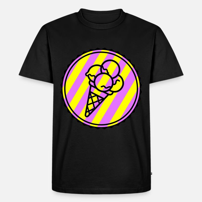 Eicreme Eis Icon - Männer Premium Bio T-Shirt - Schwarz