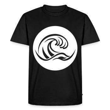 Wave Sea Symbol Water - Men's Premium Organic T-Shirt - black - Front - Nico (187cm)