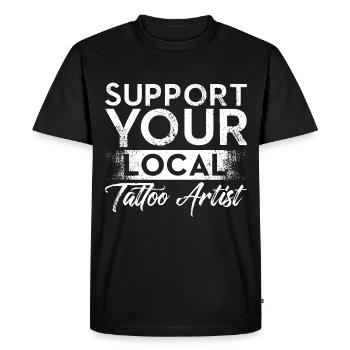Tatouage - T-shirt Premium bio Homme - noir - Devant - Nico (187cm)