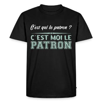 Patron C est Moi Le Patron Papa Idée Cadeau Papy - T-shirt Premium bio Homme - noir - Devant - Nico (187cm)