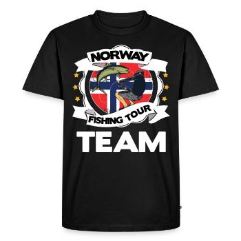 norway fishing tour team - Men's Premium Organic T-Shirt - black - Front - Nico (187cm)