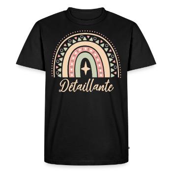 Cadeau Détaillante. Boho Rainbow détaillante. - T-shirt Premium bio Homme - noir - Devant - Nico (187cm)