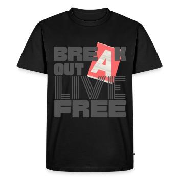 BREAK OUT two - Men's Premium Organic T-Shirt - black - Front - Nico (187cm)