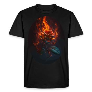 Cadeau Burning Rose - T-shirt Premium bio Homme - noir - Devant - Nico (187cm)