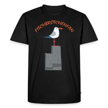 Fischbrötchen Fan die Möwe - Männer Premium Bio T-Shirt - Schwarz - Vorne - Nico (187cm)