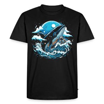 Imagination de baleine de l’espace - T-shirt Premium bio Homme - noir - Devant - Nico (187cm)