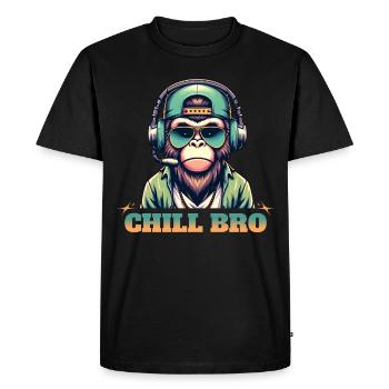 Chill Bro Gaming Gamer Monkey - Men's Premium Organic T-Shirt - black - Front - Nico (187cm)