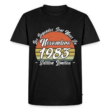 Les légendes sont nées en Novembre 1983 Cadeau. - T-shirt Premium bio Homme - noir - Devant - Nico (187cm)
