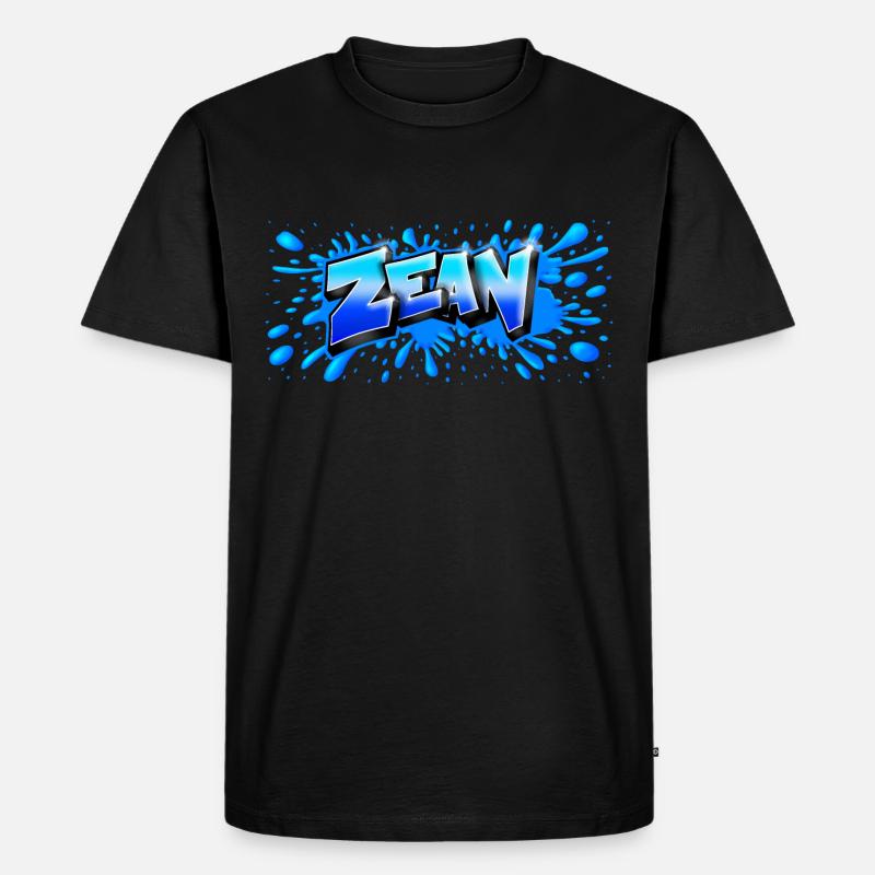 ZEAN GRAFFITI NAME PRINTABLE - Männer Premium Bio T-Shirt - Schwarz