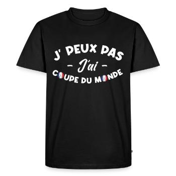 Je peux pas j'ai coupe du monde - T-shirt Premium bio Homme - noir - Devant - Nico (187cm)