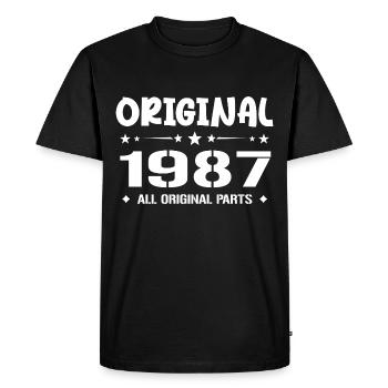 Né en 1987, Cadeau Anniversaire 1987 Original 1987 - T-shirt Premium bio Homme - noir - Devant - Nico (187cm)