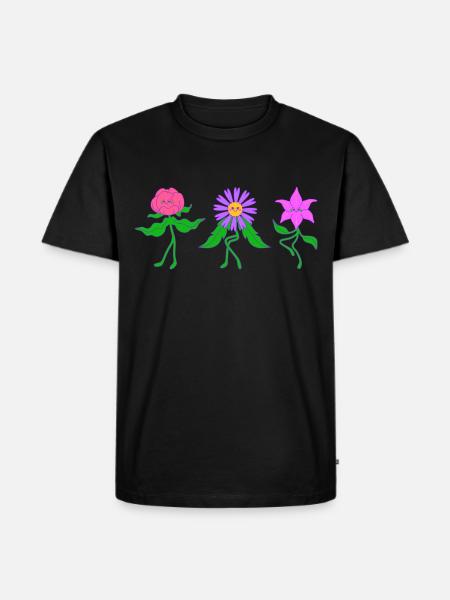 Dancing Flower - Männer Premium Bio T-Shirt - Schwarz