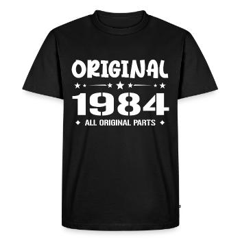 Né en 1984, Cadeau Anniversaire 1984 Original 1984 - Men's Premium Organic T-Shirt - black - Front - Nico (187cm)
