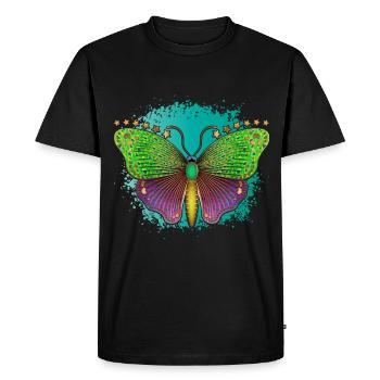Colorful Butterfly Women Girls Butterflies - Men's Premium Organic T-Shirt - black - Front - Nico (187cm)