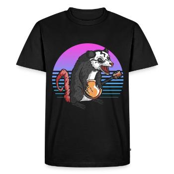 Banjo Opossum Folk Amateur de musique country - T-shirt Premium bio Homme - noir - Devant - Nico (187cm)
