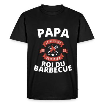 Papa Roi du Barbecue - T-shirt Premium bio Homme - noir - Devant - Nico (187cm)