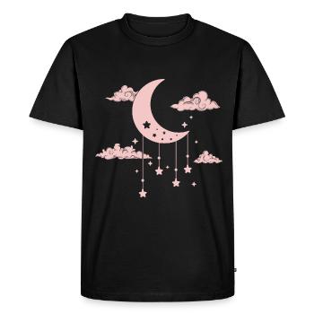 Cute Crescent Pastel Goth Moon - Men's Premium Organic T-Shirt - black - Front - Nico (187cm)