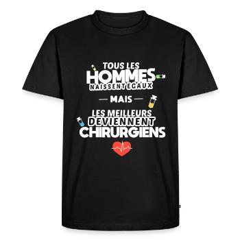 Phrase drôle chirurgien / Chirurgie cadeau marrant - T-shirt Premium bio Homme - noir - Devant - Nico (187cm)