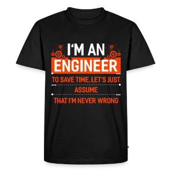 Engineer mechanical engineering electrical engineering gift - Men's Premium Organic T-Shirt - black - Front - Nico (187cm)