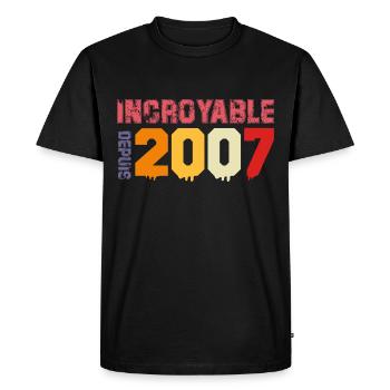 Génial depuis 2007 - T-shirt Premium bio Homme - noir - Devant - Nico (187cm)