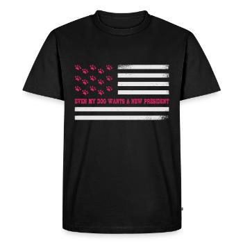Even my dog wants a new president USA Flag - Men's Premium Organic T-Shirt - black - Front - Nico (187cm)