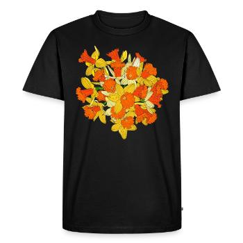 Daffodil Flower Bouquet - Men's Premium Organic T-Shirt - black - Front - Nico (187cm)
