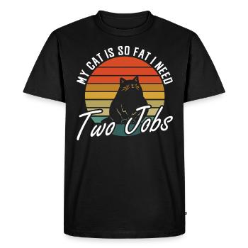 Chonk Cat Meme Drôle gros chat chats - T-shirt Premium bio Homme - noir - Devant - Nico (187cm)