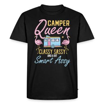 Camper Queen Classy Sassy Smart Assy Camping - Men's Premium Organic T-Shirt - black - Front - Nico (187cm)