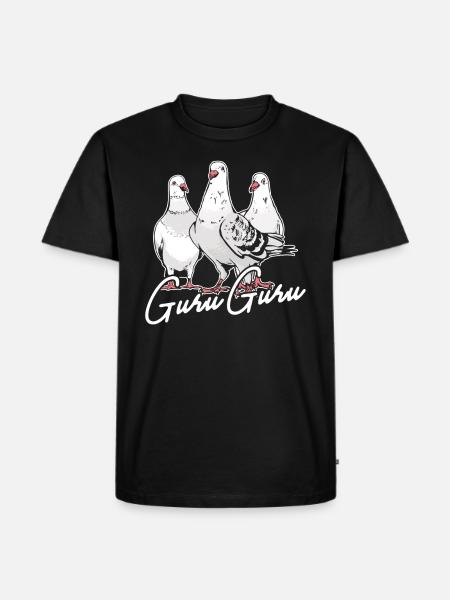 Brieftauben Guru Guru Tauben - Männer Premium Bio T-Shirt - Schwarz