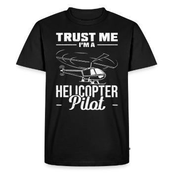 Faites-moi confiance en tant que pilote d’hélicoptère - T-shirt Premium bio Homme - noir - Devant - Nico (187cm)