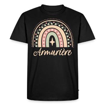 Cadeau Armurière. Boho Rainbow armurière. - T-shirt Premium bio Homme - noir - Devant - Nico (187cm)