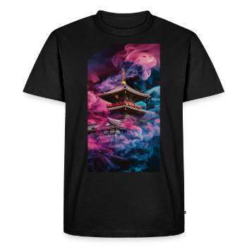 Temple impressionnant dans les nuages - T-shirt Premium bio Homme - noir - Devant - Nico (187cm)
