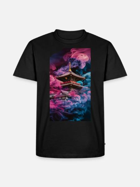 Awesome Temple in the Clouds - Men's Premium Organic T-Shirt - black