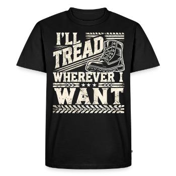 Conception audacieuse de la bande de roulement de la botte de randonnée pour l’aventurier - T-shirt Premium bio Homme - noir - Devant - Nico (187cm)