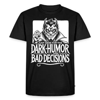 Dark Humor and Bad Decisions Edgy Devil Design - Men's Premium Organic T-Shirt - black - Front - Nico (187cm)