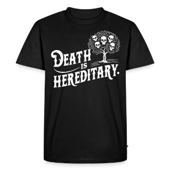 La mort est héréditaire Humour noir Conception du crâne - T-shirt Premium bio Homme - noir - Devant - Nico (187cm)