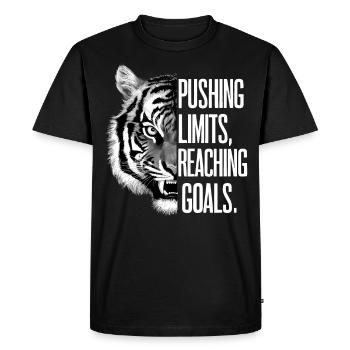 Repousser les limites Atteindre des objectifs Tigre motivant - T-shirt Premium bio Homme - noir - Devant - Nico (187cm)
