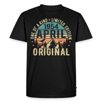 Né en avril 1954, légende depuis avril 1954 - T-shirt Premium bio Homme - noir - Devant - Nico (187cm)