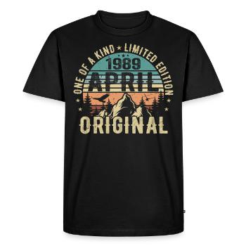Né en avril 1989, légende depuis avril 1989 - T-shirt Premium bio Homme - noir - Devant - Nico (187cm)