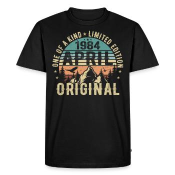 Né en avril 1984, légende depuis avril 1984 - T-shirt Premium bio Homme - noir - Devant - Nico (187cm)