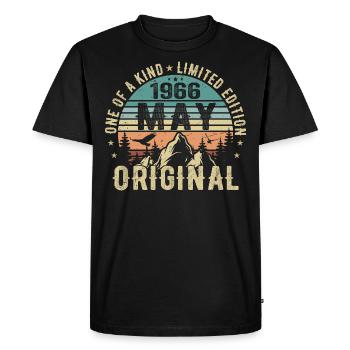 Legends May 1966 Birthday Vintage May 1966 - Men's Premium Organic T-Shirt - black - Front - Nico (187cm)