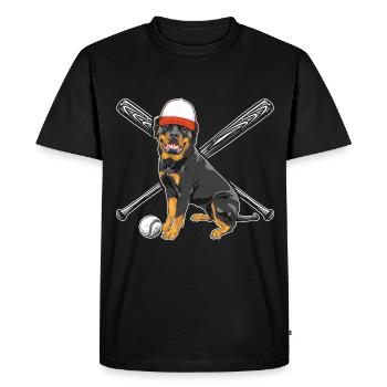 Rottweiler Chien Baseball - T-shirt Premium bio Homme - noir - Devant - Nico (187cm)