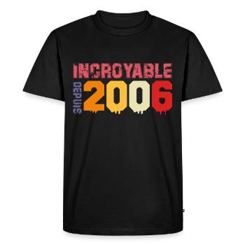 Génial depuis 2006 - T-shirt Premium bio Homme - noir - Devant - Nico (187cm)