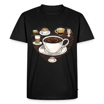 Café Hommes Femmes Barista - T-shirt Premium bio Homme - noir - Devant - Nico (187cm)