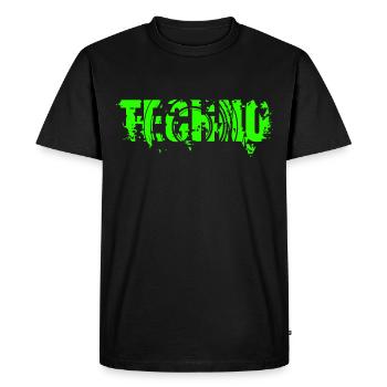 Logo Techno Bass Box - T-shirt Premium bio Homme - noir - Devant - Nico (187cm)