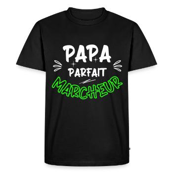 Papa parfait marcheur / randonnée / cadeau - T-shirt Premium bio Homme - noir - Devant - Nico (187cm)