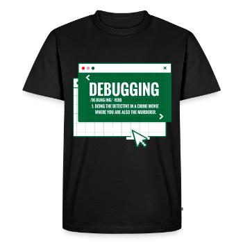 Débogage - T-shirt Premium bio Homme - noir - Devant - Nico (187cm)