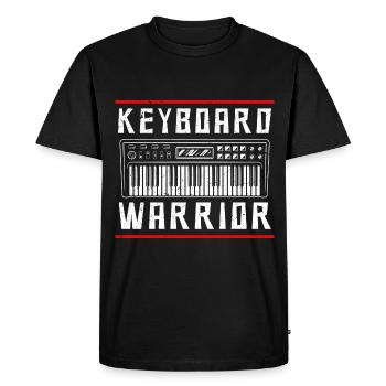 Funny keyboard player Music teacher Humor - Men's Premium Organic T-Shirt - black - Front - Nico (187cm)