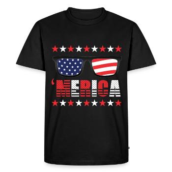 Sunglasses USA July 4 Merica - Men's Premium Organic T-Shirt - black - Front - Nico (187cm)
